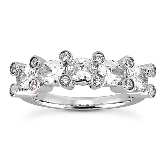 Oval Round Diamond Wedding Band (Total Diamond Weight 1.37ct, Quality GH-VS)