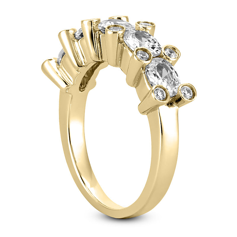 Oval Round Diamond Wedding Band (Total Diamond Weight 1.37ct, Quality GH-VS)