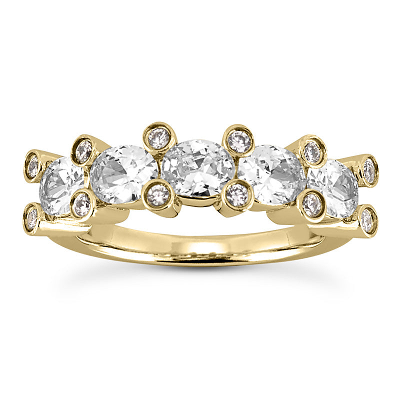 Oval Round Diamond Wedding Band (Total Diamond Weight 1.37ct, Quality GH-VS)