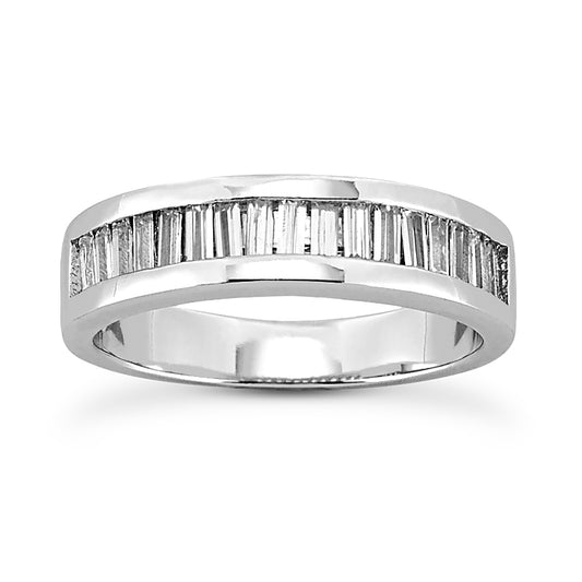 Straight Baguette Diamond Wedding Band (Total Diamond Weight 0.68ct, Quality GH-VS)
